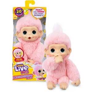 Plüschtier   LITTLE LIVE PETS   Mein Mini-Babyäffchen   Rosa   Ab 4 Jahren günstig