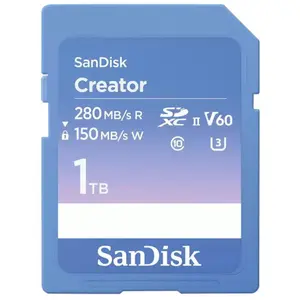 Sandisk Creator UHS-II V60 (1000 GB, SDXC, U3, UHS-II), Speicherkarte, Blau günstig