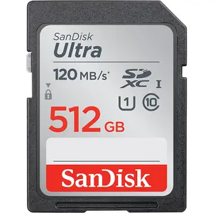 Sandisk Ultra SDXC UHS-I 512GB 120MB/s SDSDUN4-512G-GN6IN (512 GB, SDXC, U1, UHS-I), Speicherkarte, Mehrfarbig
