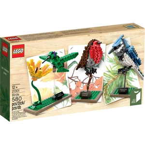 LEGO Ideas Modellbausatz Wildvögel Set mit Blauhäher, Kolibri und Rotk...