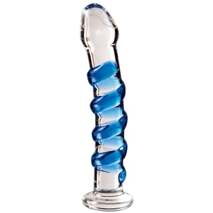 Glasdildo  No. 5 , 18,5 cm, mit Stimulationsspirale