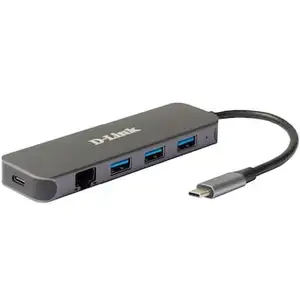 D-Link DUB-2334, 5-In-1 USB-C Hub mit Gigabit-Ethernet/Stromversorgung