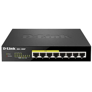 D-Link DGS-1008P/E, 8-Port Unmanaged Layer2 PoE+ Gigabit Switch