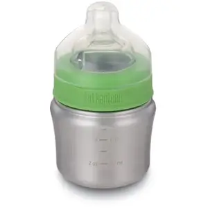 Babyflasche mit langsamer Sauger für Säuglinge Klean Kanteen Argenté TU
