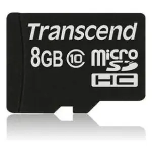 Transcend ULTIMATE - microSDHC Card - U1 (8 GB, microSDHC, U1, UHS-I), Speicherkarte, Schwarz, Rot