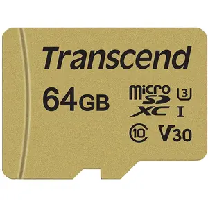 Transcend 64GB UHS-I U3 SD CARD (64 GB, microSDXC, U3, UHS-I), Speicherkarte, Gold