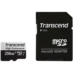 Transcend High Endurance (256 GB, microSDXC, U3, UHS-I), Speicherkarte, Schwarz, Grau