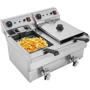 easybuy 20L Gewerbliche elektrische Friteuse mit 2 Körben Kaltzonen Öl... günstig