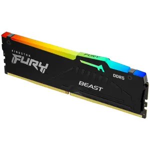 Kingston 32GB 5200MT/s DDR5 CL40 DIMM FURY Beast RGB (1 x 32GB, 5200 MHz, DDR5-RAM, DIMM), RAM, Schwarz