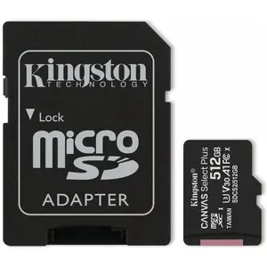Kingston Canvas Select Plus (512 GB, microSDXC, U3, UHS-I), Speicherkarte, Schwarz
