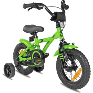 PROMETHEUS Kinderfahrrad 12 Zoll Jungen und Mädchen in Grün & Schwarz mit Stützräder | Aluminium Seitenzugbremse und Rücktrittbremse | inkl. Sicherheitspaket | ab 3 Jahre | 12  BMX Edition 2018 günstig