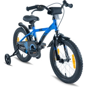 PROMETHEUS Kinderfahrrad 16 Zoll Jungen und Mädchen in Blau & Schwarz mit Stützräder | Aluminium Seitenzugbremse und Rücktrittbremse | inkl. Sicherheitspaket | ab 5 Jahre | 16  BMX Edition 2018 günstig