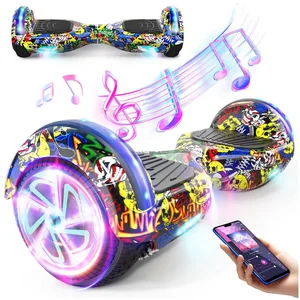 SISIGAD Balance Scooter 6,5 Zoll Dualmotorräder, Hoverboard mit LED-Li...