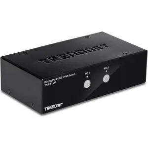 Trendnet TK 241DP KVM-/Audio-/USB-Switch, KVM Switch, Schwarz