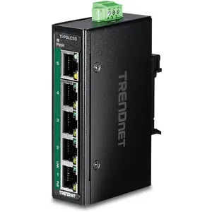 Trendnet 5-Port Industrial Gigabit Poe+ (5 Ports), Netzwerk Switch, Schwarz