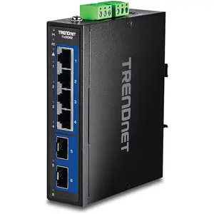 Trendnet 6-Port Industrial 2.5G DIN-Rail Switch with 10G SFP (6 Ports)...