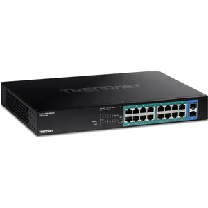 Trendnet TPE-TG182 18-Port Gigabit PoE+ Switch (18 Ports), Netzwerk Switch, Schwarz