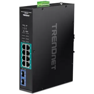 Trendnet TI-PGM102 10 Port Rail Switch Industrial Gigabit PoE+ (10 Por...