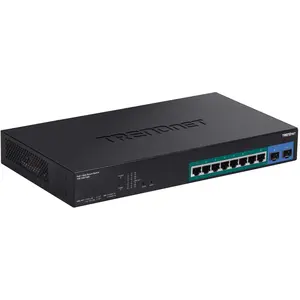 Trendnet 10-Port Gigabit Web Smart PoE+ Switch (10 Ports), Netzwerk Switch, Schwarz