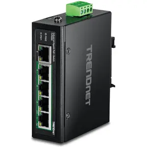 Trendnet TI-PG50 Netzwerk-Switch Managed Gigabit Ethernet (10/100/1000) Schwarz Power over Ethernet (PoE) (5 Ports), Netzwerk Switch, Schwarz