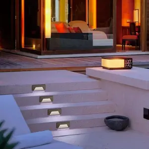 SILAMP 3W 220V 65° Weiß IP65 Rechteckige LED-Aufbauleuchte für Treppen...