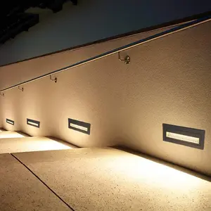 SILAMP LED-Aufbauleuchte Rechteckig 3W 220V 65° Schwarz IP65 für Trepp...