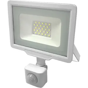 SILAMP LED-Außenstrahler 20 W IP65 WEISS mit Dämmerungssensor   Kaltwe...