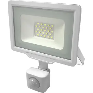 SILAMP LED-Außenstrahler 30 W IP65 WEISS mit Dämmerungssensor   Kaltwe...