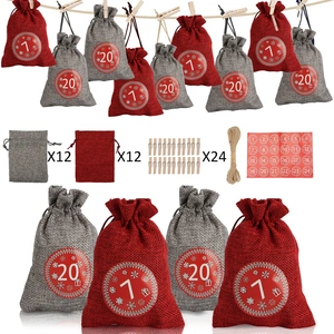 Wolketon Adventskalender Stoffsaeckchen zum befuellen Weihnachtskalend...