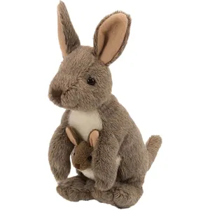 Wild Republic Pluschtier Kanguru mit Baby - braun - 20 cm