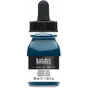 Winsor & Newton, Künstlerfarbe + Bastelfarbe, Prof Acrylic Ink 30Ml Turquoise Deep 561 (30 ml)