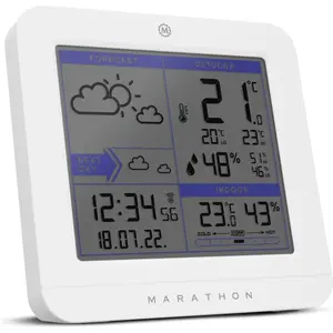 Marathon Weerstation Paris, Wetterstation, Schwarz, Weiss