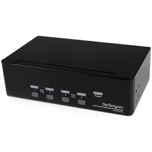 StarTech .com 4 Port Dual DVI USB KVM Switch, KVM Switch, Schwarz