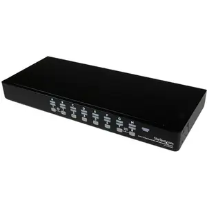 StarTech 16 Port 1HE USB VGA KVM Switch mit OSD zur Rack-Montage - 16-fach Rackmount KVM Umschalter - Schwarz, KVM Switch, Schwarz