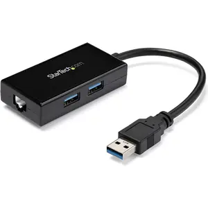 StarTech.com StarTech USB 3.0 Gigabit Ethernet and USB 3.0 Hub (USB-A, 2 Ports), Dockingstation + USB Hub, Schwarz günstig