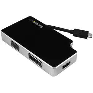 StarTech.com StarTech Graphic Adapter USB-C auf VGA, DVI, HDMI (DVI, HDMI, VGA, 11 cm), Data + Video Adapter, Schwarz, Silber günstig