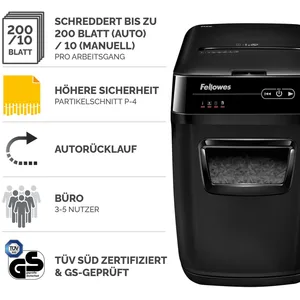 Fellowes Automax 200c Aktenvernichter mit Partikelschnitt