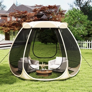Costway Pop-up-Mesh-Pavillon für 4-6 Personen 310 x 270 cm faltbares Outdoor-Campingzelt mit Rundum-Mesh günstig