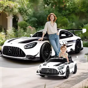 Costway Ride-on-Auto lizenziertes Mercedes-AMG GT3 Kinderauto mit Fernbedienung 3 Geschwindigkeiten Weiß günstig