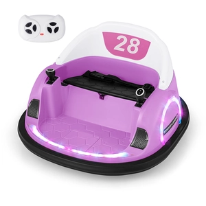 Costway Aufsitz-Bumper-Car für Kleinkinder 12V elektrisches 360°-Spin-Auto-Spielzeug mit Fernbedienung Rosa günstig