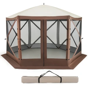 Costway 350 x 350 cm Pop-up Pavillon mit Tragetasche & Netzwänden Partyzelt Faltpavillon Gartenpavillon günstig