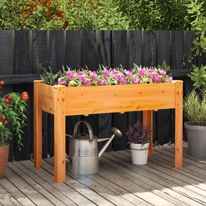 Costway Hochbeet Holz Erhöhtes Gartenbeet Pflanzkasten mit Drainagelöchern Gemüsebeet Pflanzbeet rechteckig 120 x 60 x 82 cm Braun günstig