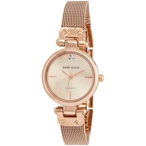 Anne KLEIN Damenuhr roségold mit echtem Diamant und Milanaise-Armband günstig