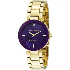 Anne Klein Women's Genuine Diamond Dial Bracelet Watch Purple/Gold günstig