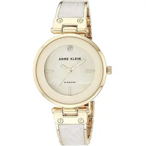 Anne KLEIN Damenuhr Elfenbein-Gold mit Spangen-Armband günstig
