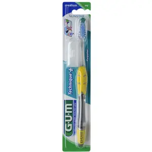 GUM, Handzahnbürste, SUNSTAR Technique+ Zahnbürste Medium Full (Mittel, 1x) günstig