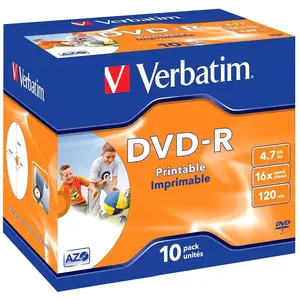 Verbatim 10 Stück 4.7 Gb 16x Speed Jewel Case Bedruckbare Dvd-r günstig