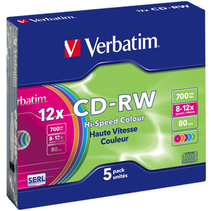Verbatim CD-RW 700MB 12X 5ER SC CD-Rohlinge günstig