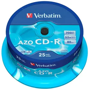 Verbatim Cd-r 700mb Azo 52x Geschwindigkeit 25 Einheiten günstig