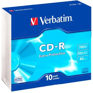 Verbatim Cd-r 700mb Extra Protection 52x Geschwindigkeit 10 Einheiten günstig